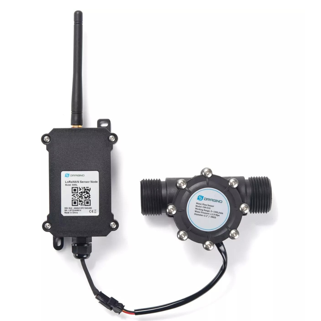 Dragino SW3L: DW-006 Flow Sensor: Diameter: G3/4” / DN20. 360 Pulse = 1 L
